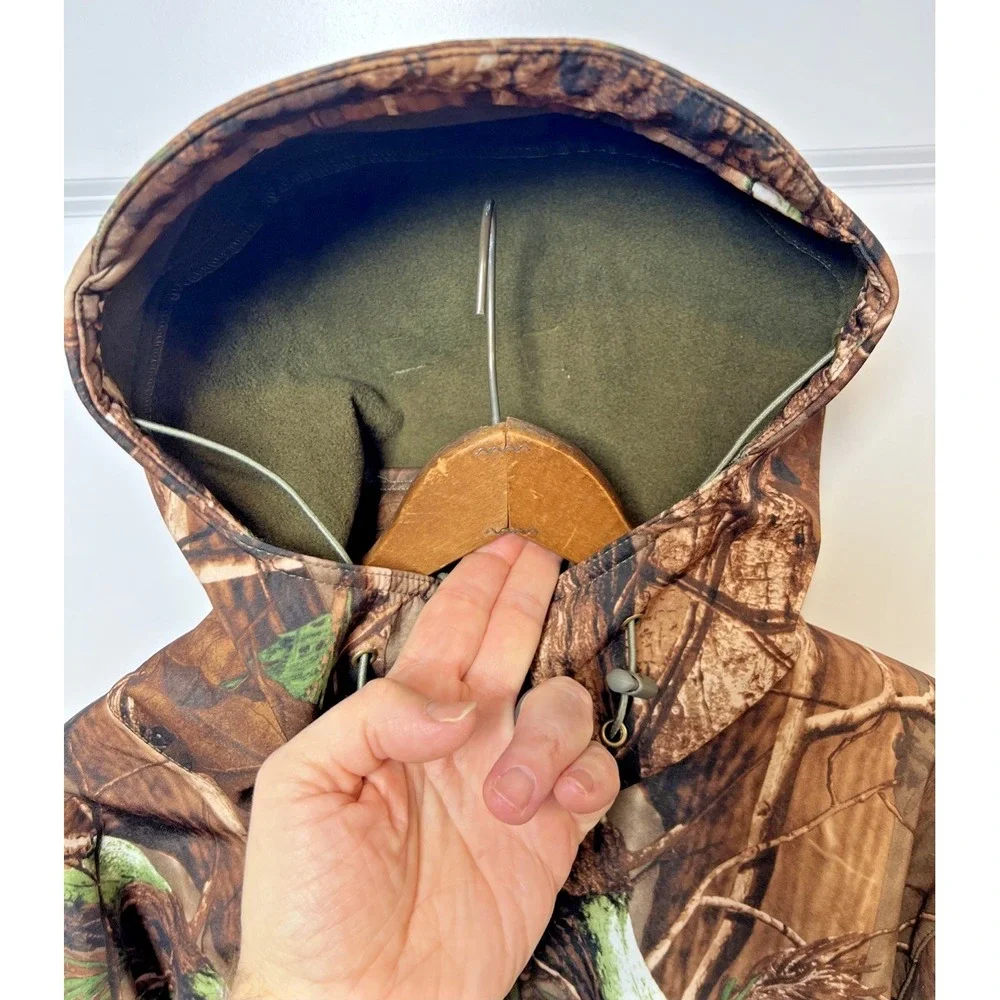 ESDY Shark Skin Soft Shell Tactical Jacket Camo Hooded Men's Large Ventilated